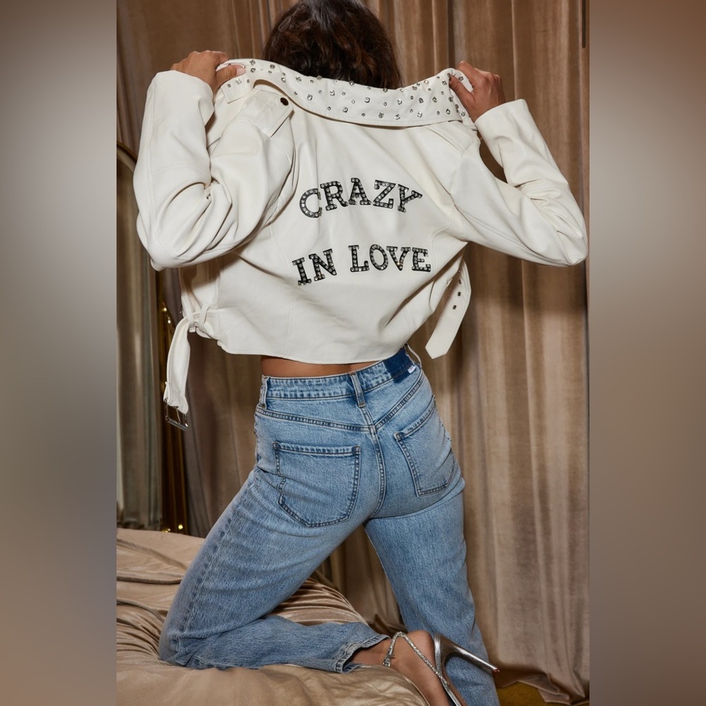 Crazy in Love Faux Leather Jacket in White by 12 Tribe great for brides